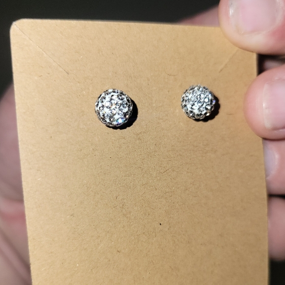 💛3/$12💛 Disco Ball CZ Double Stud Earrings - Picture 3 of 4
